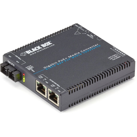 Black Box Gigabit Ethernet (1000-mbps) Poe+ Media Converter - 10/100/1000-mbps Copper To 1
