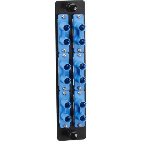 Black Box High-density Singlemode Fiber Adapter Panel - Ceramic Sleeve, (6) St Duplex, Blu