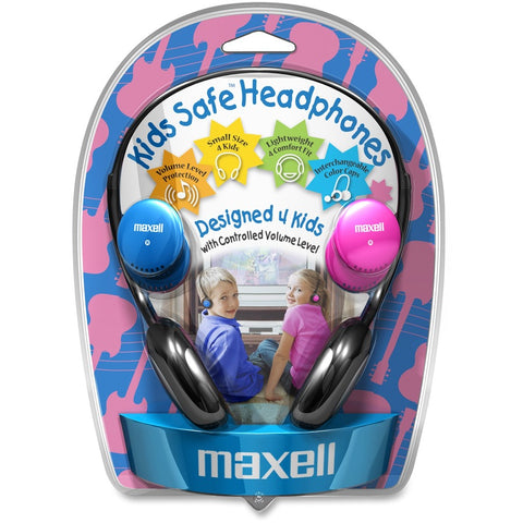 Maxell Wired 3.5mm Volume Limiting, Volume Limiting Wired Kids Sized Headphone 4ft Cord