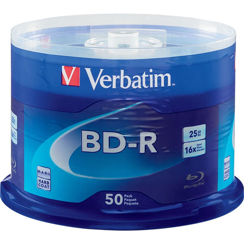 Verbatim Americas Llc Verbatim Bd-r 25gb 16x With Branded Surface-50pk Spindle