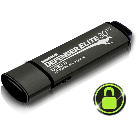 Kanguru Defender Elite30 Secure Flash Drive W/physical Write Protect Switch-64g-