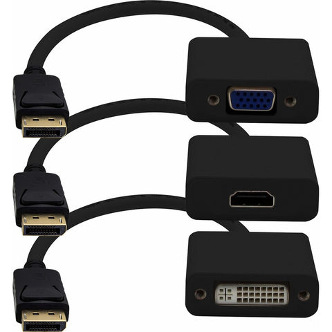 Add-on Addon Displayport Male To Vga/hdmi/dvi Male Black Adapter