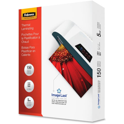Fellowes, Inc. Glossy Pouches -imagelast, Letter, 5mil, 150 Pack