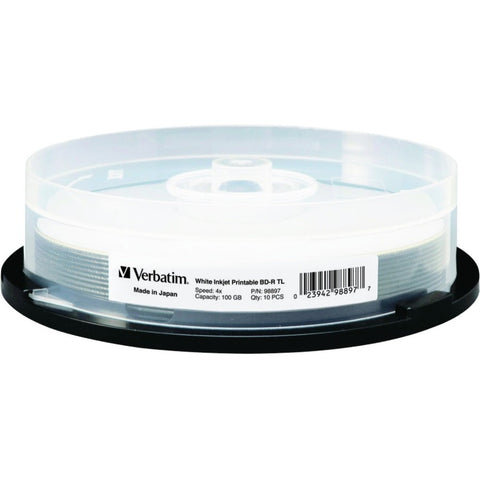 Verbatim Americas Llc Verbatim Bdxl 100gb 4x White Inkjet Hub Printable-10pk Spindle