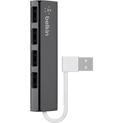 Belkin International Inc Belkin F4u042bt - 4-port Ultra-slim Travel Hub - Hi-speed Usb : 1 X 4 Pin Usb Ty