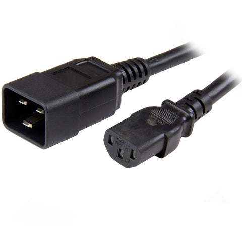 Startech 3ft (1m) Heavy Duty Extension Cord W/ Iec 60320 C13 To C20 Connectors; 125v At 1