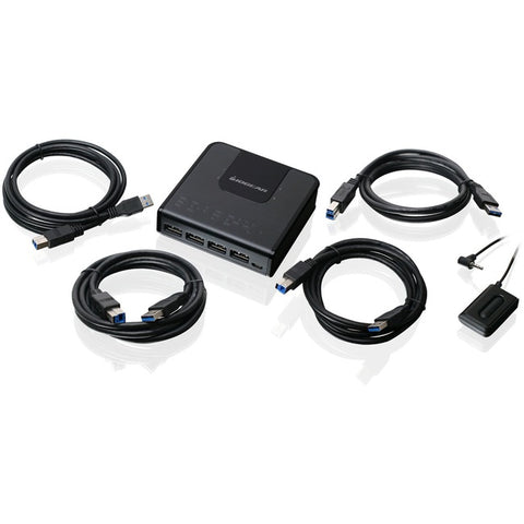 Iogear 4x4 Usb 3.0 Peripheral Sharing Switch Provides A Convenient Means To Share Four