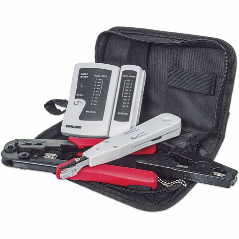 Intellinet 4-piece Tool Kit, Contains Lan Tester, Lsa Punch Down Tool, Crimping