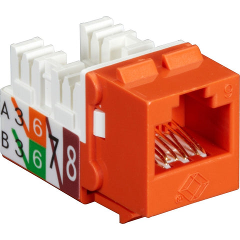 Black Box Cat6 Keystone Jack - Unshielded, 110 Punchdown Type, Taa, Orange