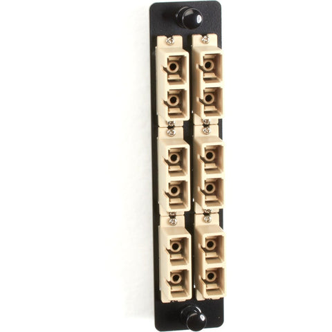 Black Box High-density Multimode Fiber Adapter Panel - Ceramic Sleeve, (6) Sc Duplex, Beig