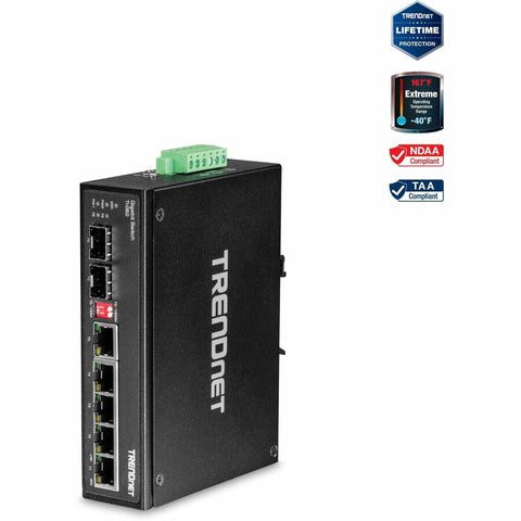 Trendnet Inc 6-port Hardened Industrial Gigabit Switch (5 Gigabit / 1 Shared Sfp / 1 Dedicate