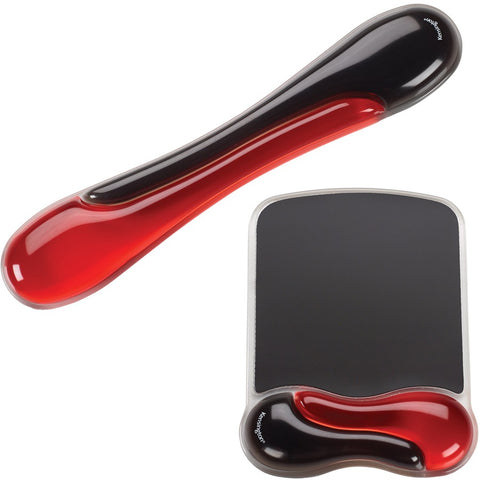 Kensington Computer Duo Gel Wave Mouse Pad Wrist Rest - Red