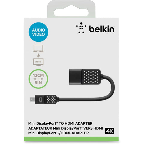 Belkin International Inc Mini Displayport To Hdtv Adapter, 4k, The Mini Displayport To Hdmi Adapter Lets