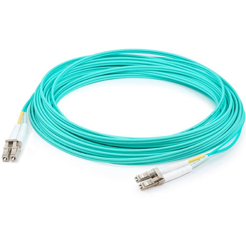 Add-on Addon 35m Lc To Lc Aqua Om4 Duplex Ofnr (riser-rated) Fiber Patch Cable