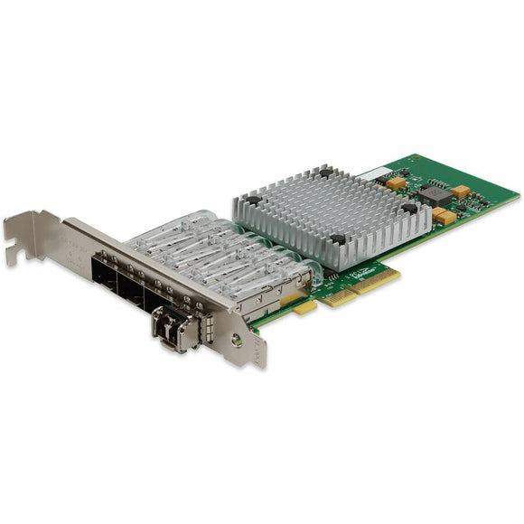 AddOn Intel I350F4 Comparable 1Gbs Quad SFP Port Network Interface Card with 4 1000Base-SX SFP Transceivers