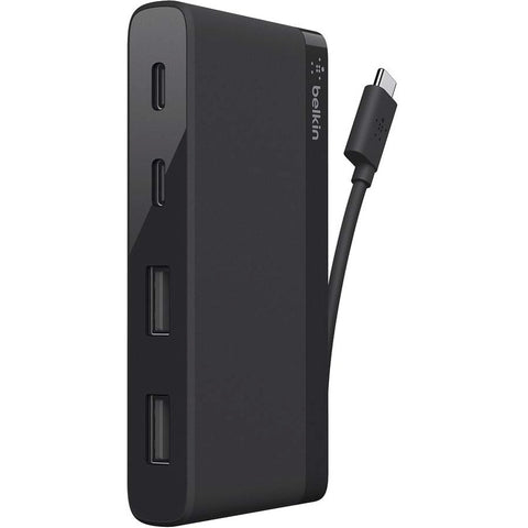 Belkin International Inc Belkin F4u090btblk - Usb-c 4-port Mini Hub - 2x Usb-c Ports, 2x Usb-a Ports - Fo