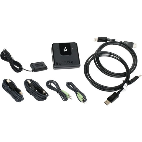 Iogear The 2-port Displayport Kvm Switch With Audio And Displayport 1.2 Connections Bre