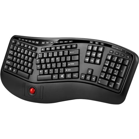 Adesso Innovation Inc Adesso 2.4ghz Tru-form Wireless Media Ergonomic Trackball Keyboard With 20 Windo