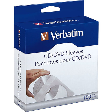 Verbatim Americas Llc Cd/dvd Paper Sleeves Clear Window 100pk