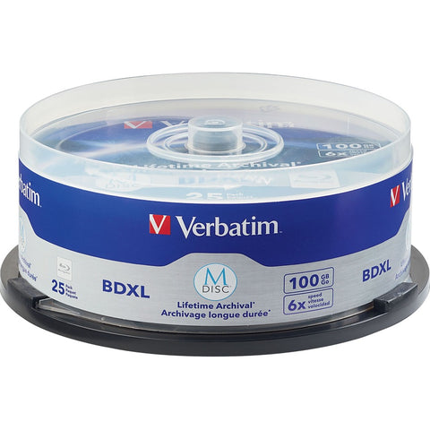 Verbatim Americas Llc Verbatim, M-disc Bdxl 100gb 4x With Branded, Surface - 25/pk Spindle