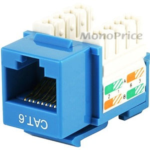 Monoprice, Inc. Monoprice Cat6 Punch Down Keystone Jack For 22-24awg Solid Wire, Blue, High Spee