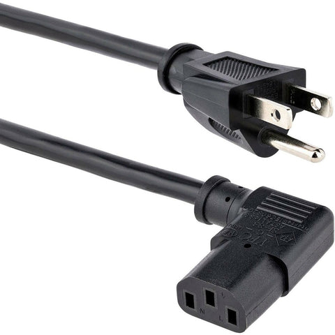 Startech 3ft (0.9m) 18awg Flexible Computer Power Cord W/ Nema 5-15p And Right-angle Iec