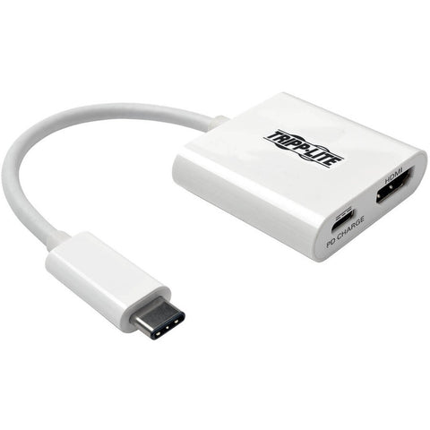 Eaton Tripp Lite Series Usb-c To Hdmi Adapter With Pd Charging, Hdcp, White - Usb 3.2