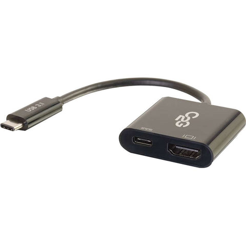 C2g Usb-c To Hdmi And Usb-c Charging Black