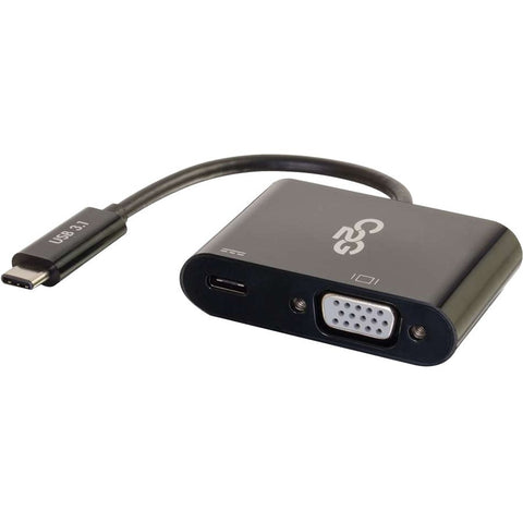 C2g Usb-c To Vga And Usb-c Charging Black