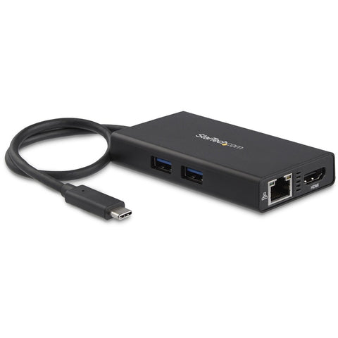Startech Usb-c Travel Dock W/ 4k 30hz Hdmi Video Display, 2x Usb-a 3.0, Gbe, 60w Pd Pass
