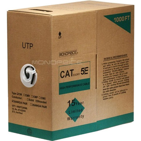 Monoprice, Inc. Cat5e Utp Stranded (cm)1000ft - Black