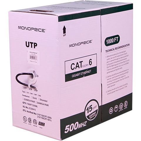 Monoprice, Inc. Cat6 Utp Stranded (cm) 1000ft - Black