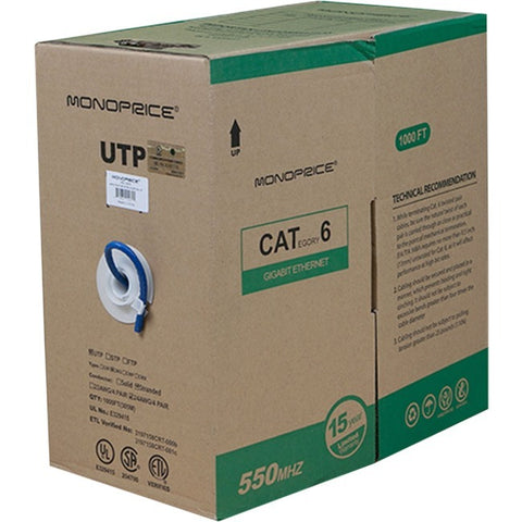 Monoprice, Inc. Cat6 Utp Stranded (cm) 1000ft - Blue
