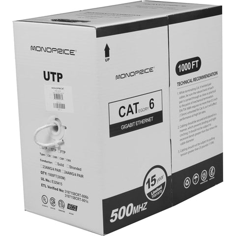 Monoprice, Inc. Cat6 Utp Stranded (cm) 1000ft - White