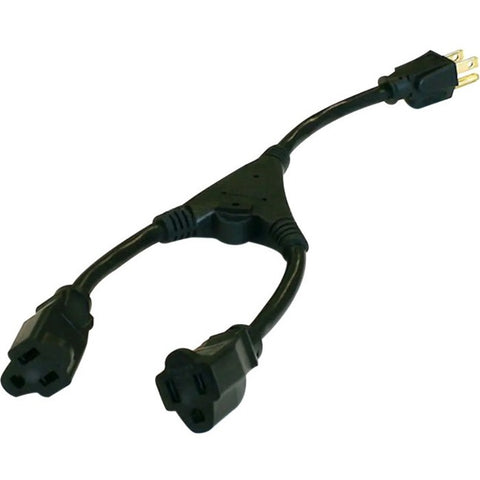 Monoprice, Inc. Cord Splitter Cable - 14in - Black