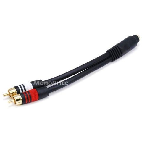 Monoprice, Inc. Stereo F To 2rca M Cable 6in - Black
