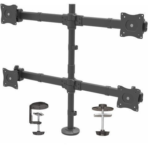 Startech Vesa 75x75/100x100mm Heavy Duty Steel Desk Mount Quad Monitor Arm (2x2) Supports