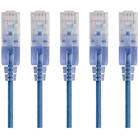 Monoprice, Inc. Slim Cat6a Cable - 5-pack - 3ft Blue