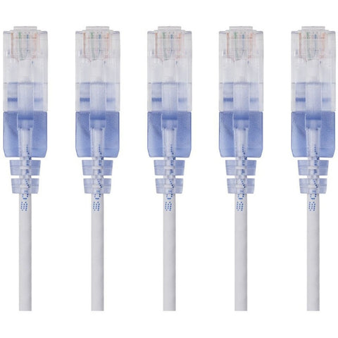 Monoprice, Inc. Slim Cat6a Cable - 5-pack - 3ft White