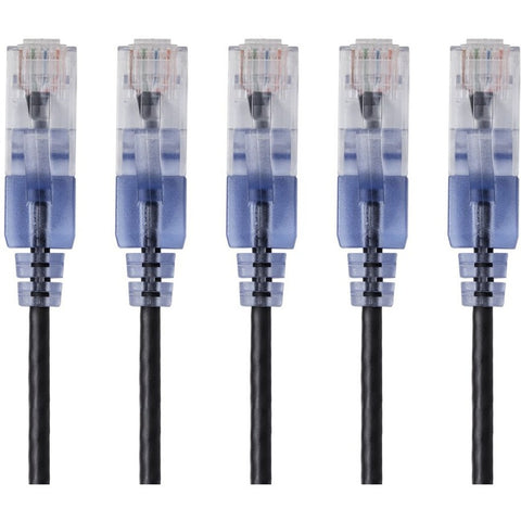 Monoprice, Inc. Slim Cat6a Patch Cable,5-pack_ 1ft Blck