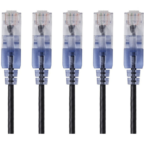 Monoprice, Inc. Slim Cat6a Cable - 5-pack - 3ft Black
