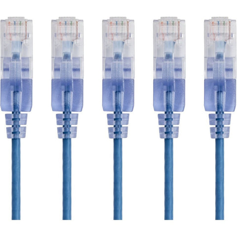 Monoprice, Inc. Slim Cat6a Patch Cable,5-pack_10ft Blue