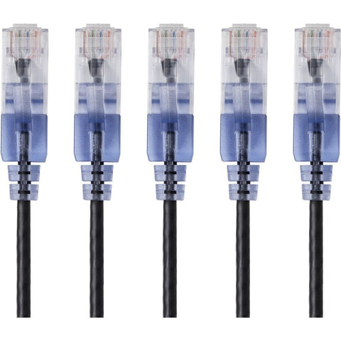 Monoprice, Inc. Slim Cat6a Patch Cable,5-pack_14ft Blck