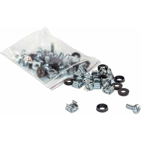 Intellinet 100 Each,  M6 Cage Nuts, M6 Screws, And Plastic Washers