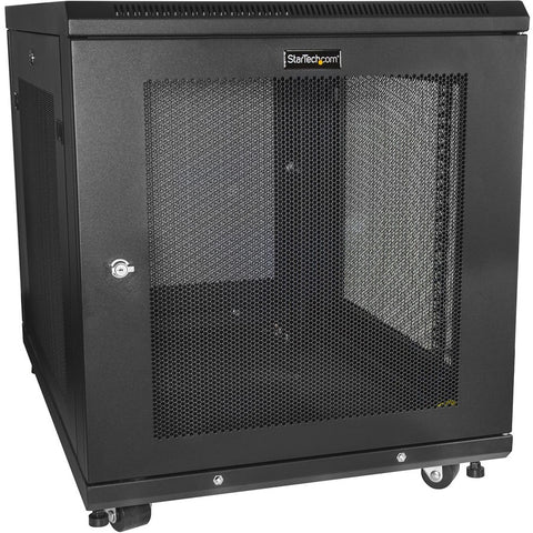 Startech 4 Post 12u 19in Server Rack Cabinet W/casters/levelling Feet - Mobile/rolling/lo
