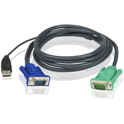 Aten - 2l5202u -  Kvm Cable - Hdb-15,usb Type A Left Connector - Male Left Gende