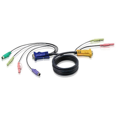 Aten Keyboard / Video / Mouse / Audio Cable - 15 Pin Sphd;mini-phone 3.5 Mm - Male -