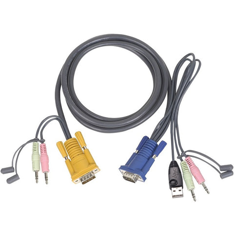 Iogear Keyboard / Video / Mouse / Audio Cable - 4 Pin Usb Type A, Db-15, Mini-phone Ste