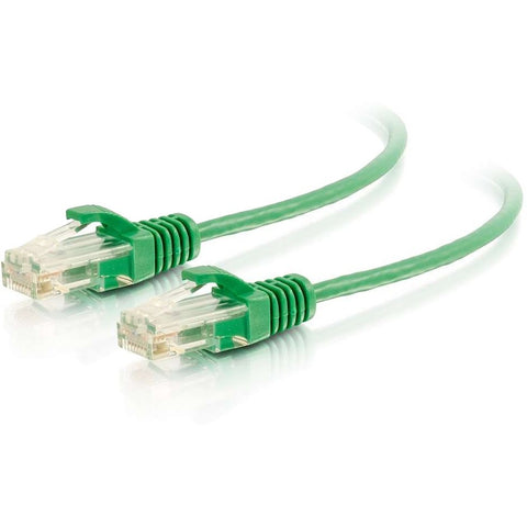 C2g 7ft/2.1m Cat6 Cable Utp Slim 28awg Green