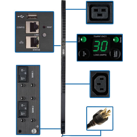 Eaton Pdumnv30hvlx - Power Distribution Unit - Vertical (0u) - 208/230v - 5.5kw - (20)